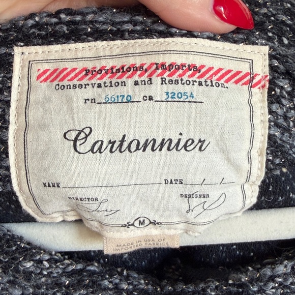 Anthropologie Cartonniere Wool Blend Grey Tweed Metallic Jacket - Picture 5 of 6